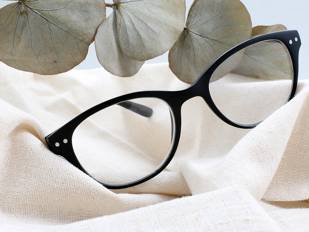 Nachhaltige Lesehilfe Lese Brille Dioptrie  2.50 Eco Kollektion mit Brillenetui Matt - Schwarz