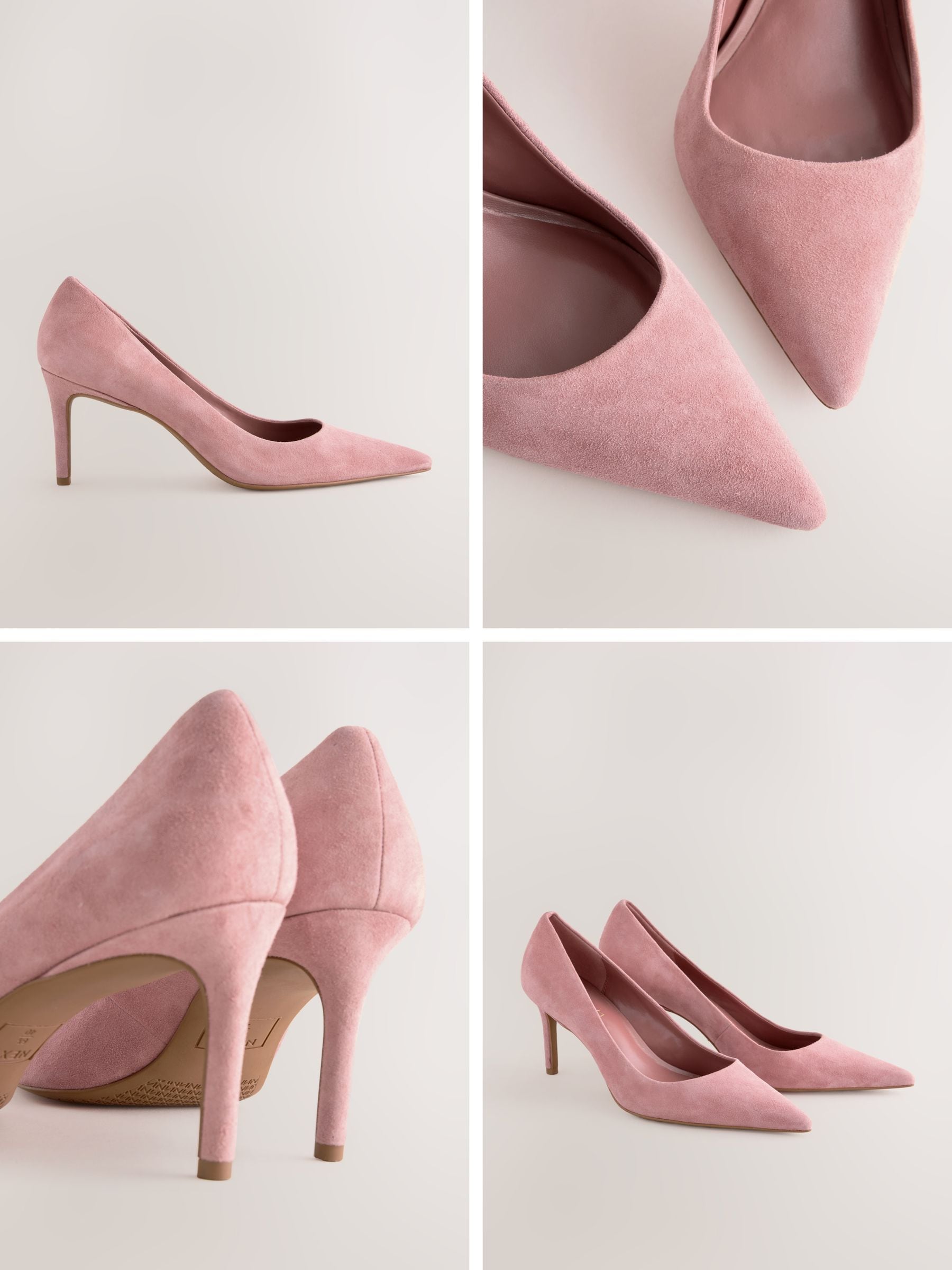 Rozenroze suède - Leren mid-court pumps