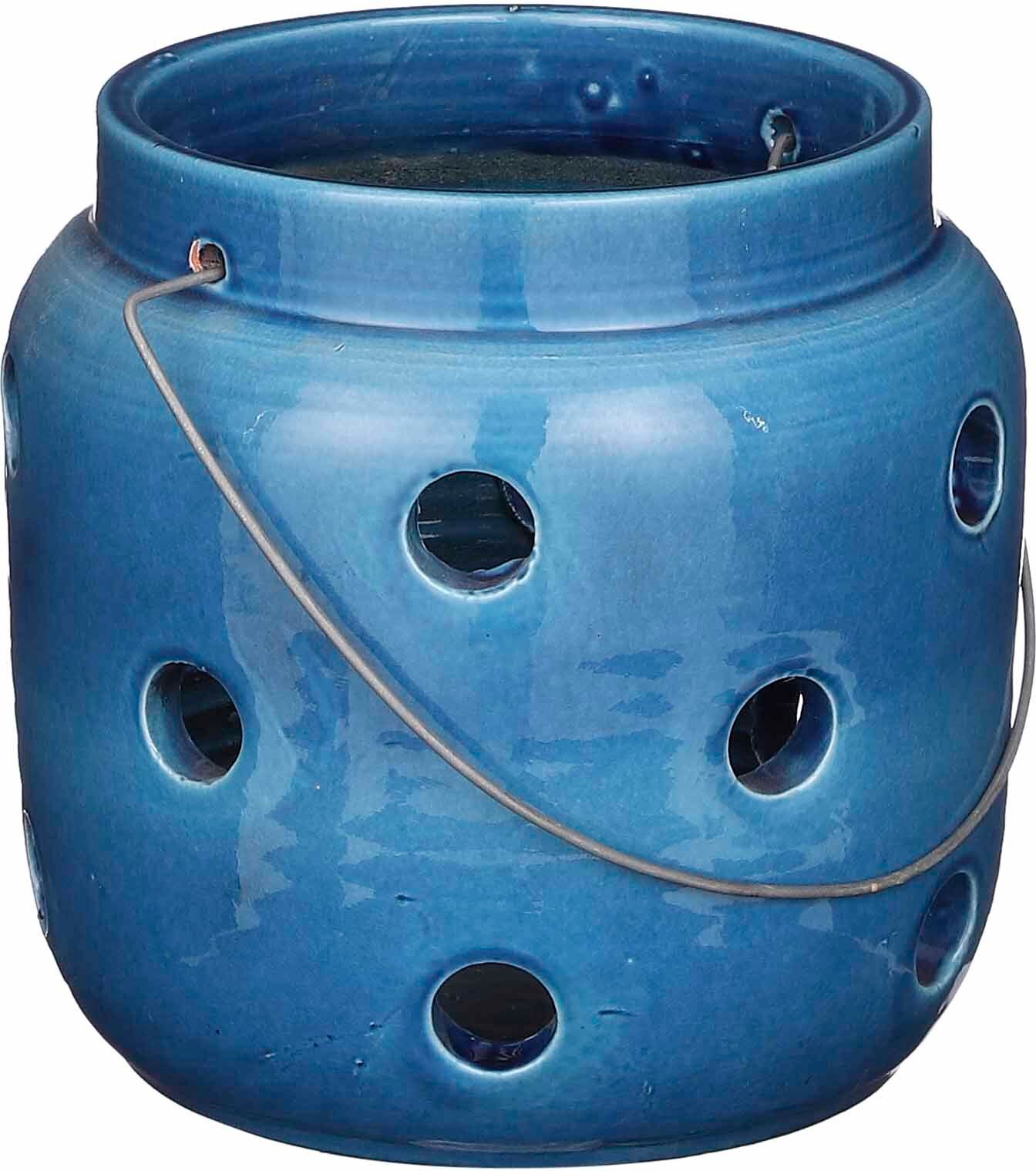 Mica Decorations lantaarn Arena blauw D 26 H 24 cm