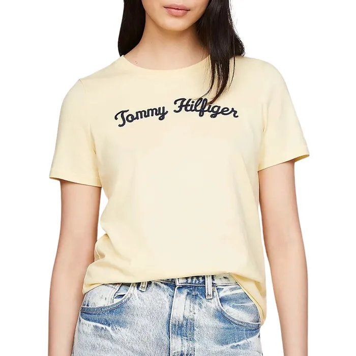 Tommy Hilfiger Regular Script Logo Crew Shirt Dames