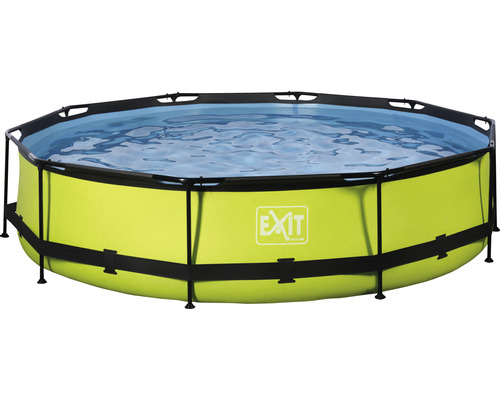 Opbouwzwembad frame zwembadset EXIT Lime rond Ø 360x76 cm incl. patroonfiltersysteem groen