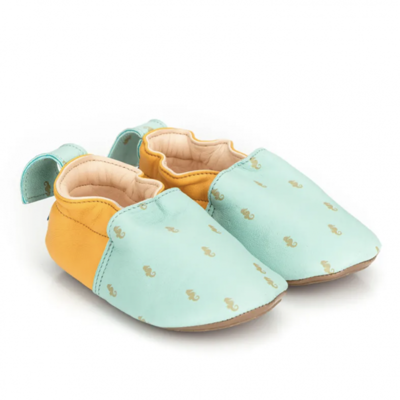 Hob Hob Athar Noor Mint Mango print hippocampes