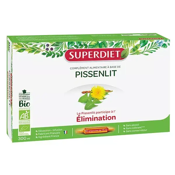 Superdiet Dente-de-Leão Orgânico Eliminação 20 ampolas