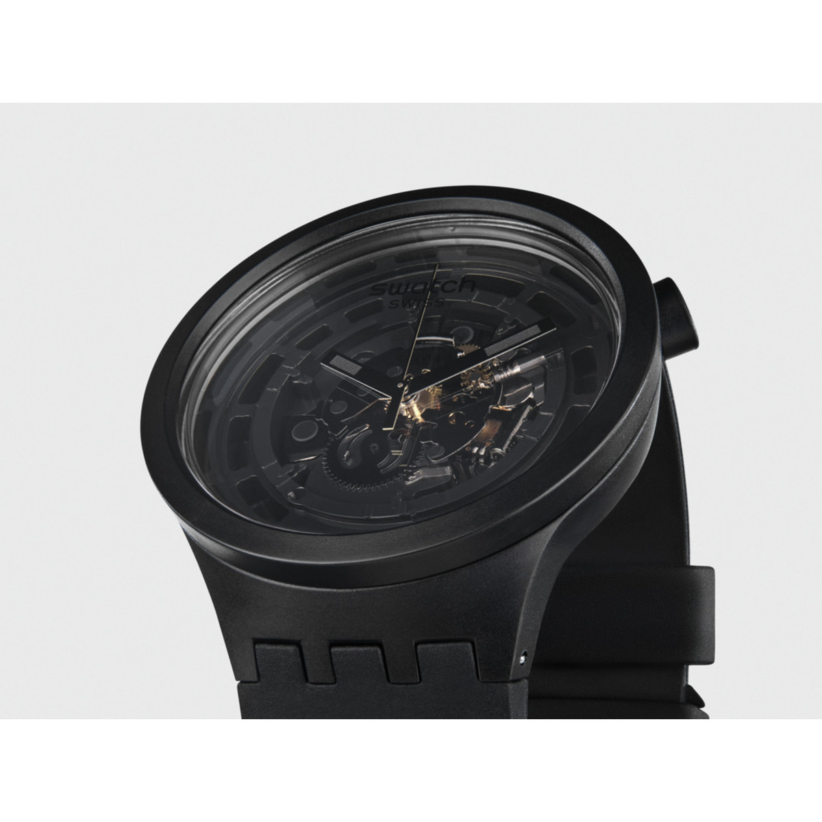 Montre Swatch mixte matériau biosourcé noir