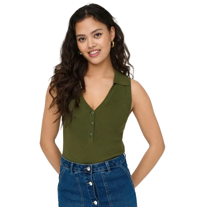 JDY Nanna SL Collar Knit Tanktop Dames