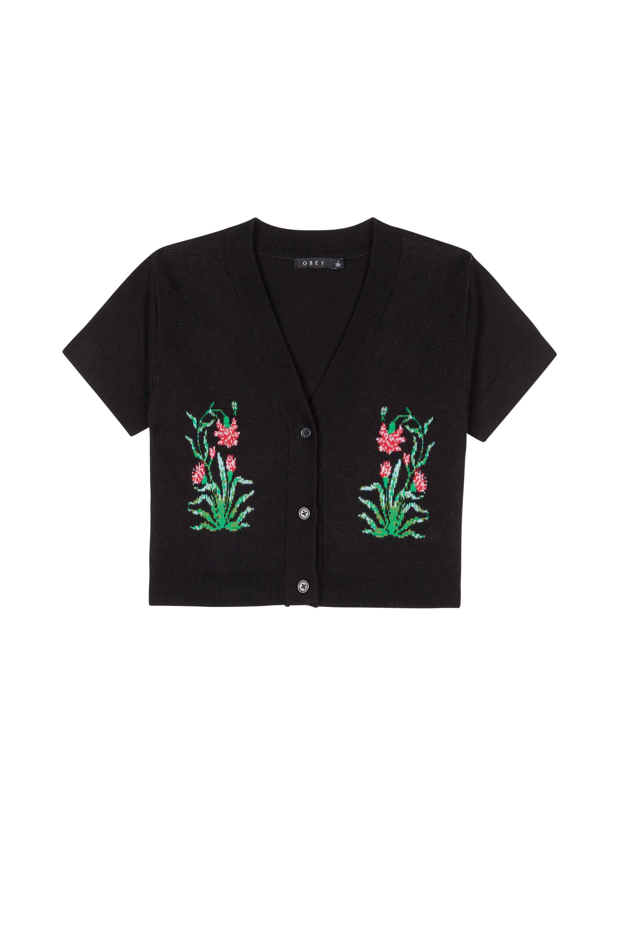 OBEY Gilet POPPY CROPPED CARDIGAN Noir