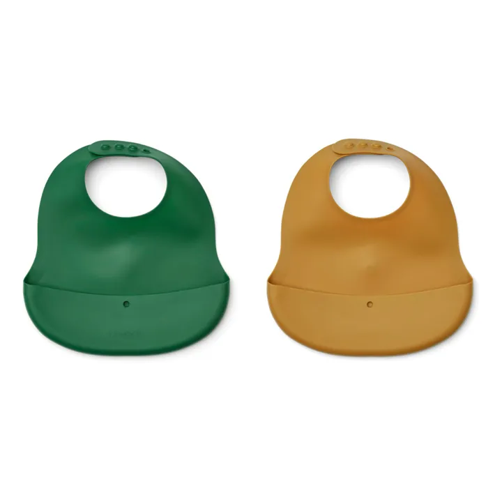 Liewood Bavoir Ember en silicone-set de 2 | Vert