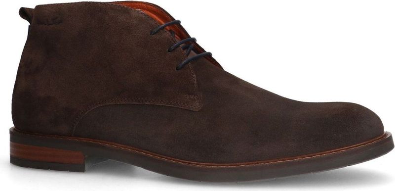 Van Lier - Heren - Bruine Suède Veterboots - Suède - Platte Hak 2 cm