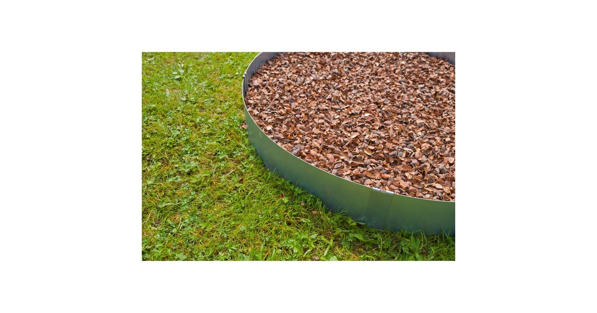 NatureBorderrand van verzinkt staal begrenzing  (Grijs, 3x H 10,2 x 91,4 cm, Incl. 4x grondpennen)