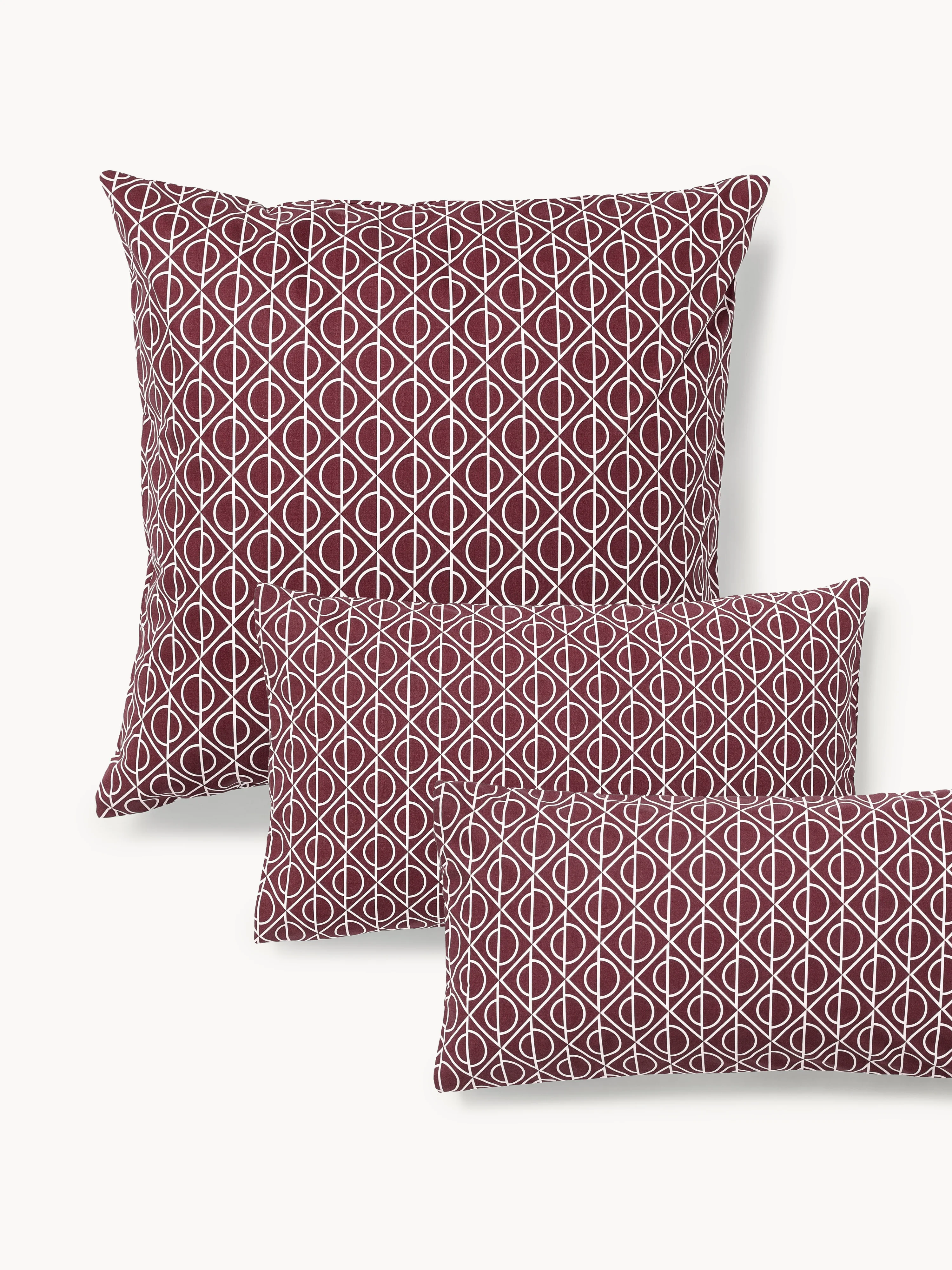 Katoenen kussenhoes Jella met geometrische print