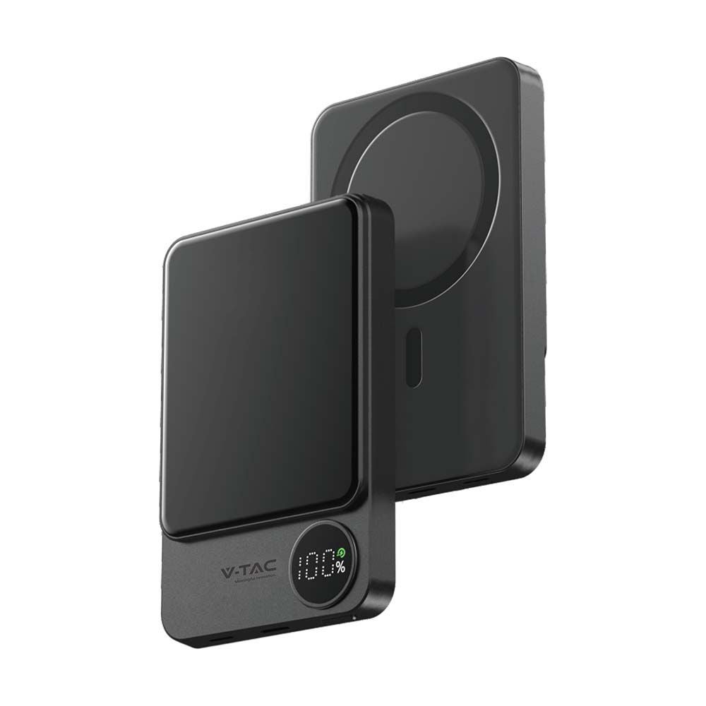 Magnetische draadloze powerbank - Ruimte - Grijs - 10000 mAh