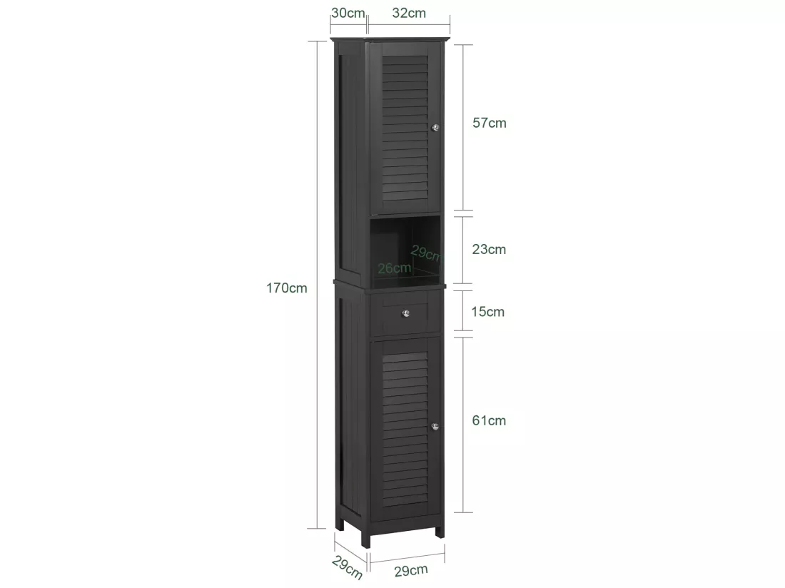 Meuble Rangement Salle De Bain Armoire Haute Meuble Colonne Placard De Rangement, Frg236-dg