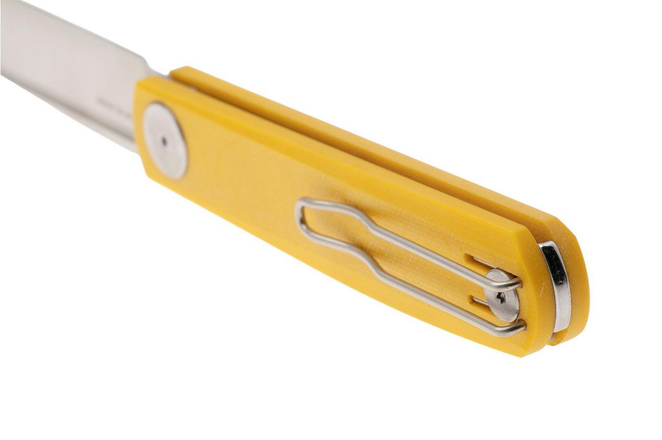 Real Steel G-Slip 7843S Satin VG10, Yellow G10, zakmes, Ostap Hel design