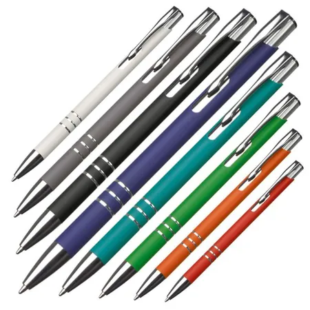 Easy Gifts schlanke Kugelschreiber aus Metal, 8 Stück in verschiedenen Farben