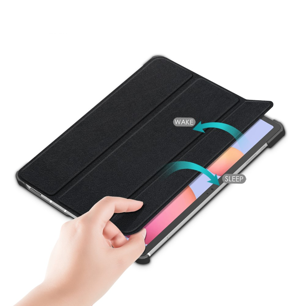 Samsung Galaxy Tab S8  Plus / Tab S7  Plus / Tab S7 FE 5G Leder Tasche Smart Case Hülle   S-Pen Halterung - Schwarz