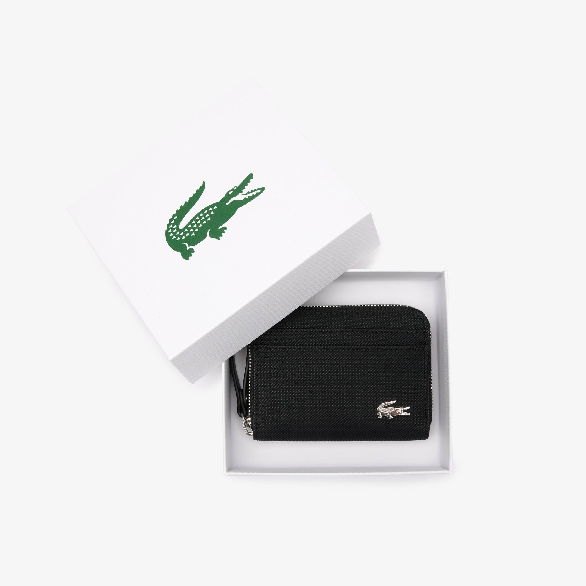 Porte-monnaie zip Daily Lifestyle en toile enduite Portefeuilles & Petite Maroquinerie - Noir - Lacoste - Femme