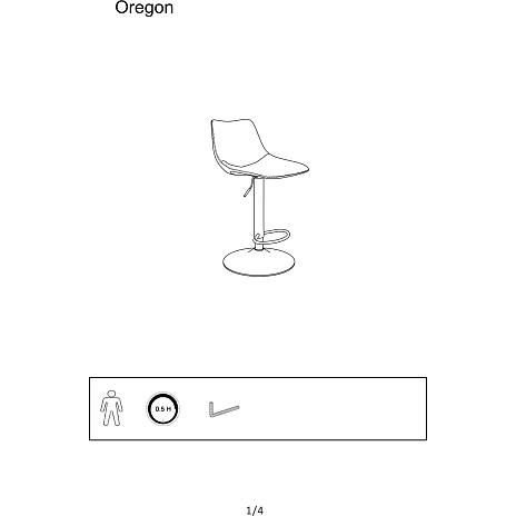 Oregon barstol - brun