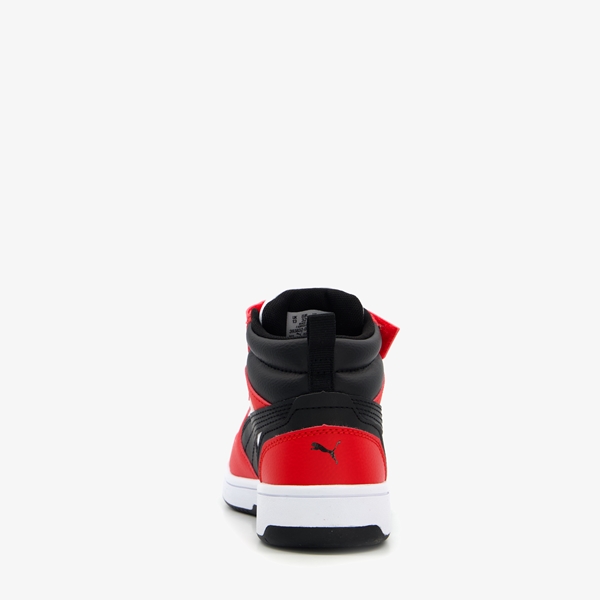 Puma Rebound V6 Mid jongens sneakers rood/zwart