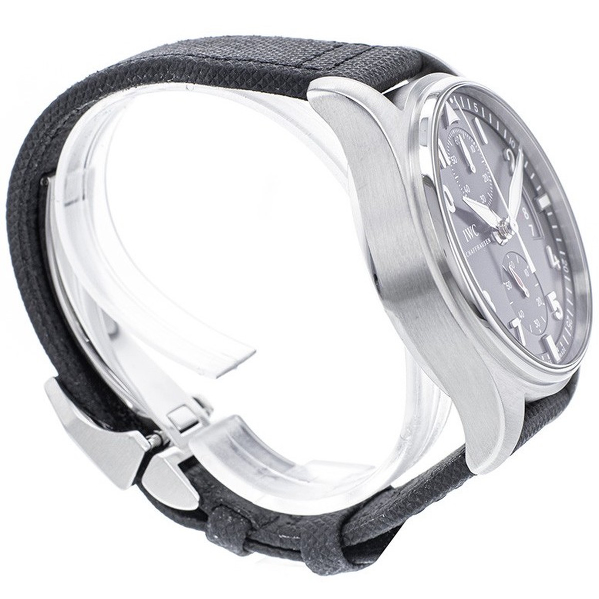 Montre d'occasion IWC Spitfire homme automatique acier bracelet textile noir