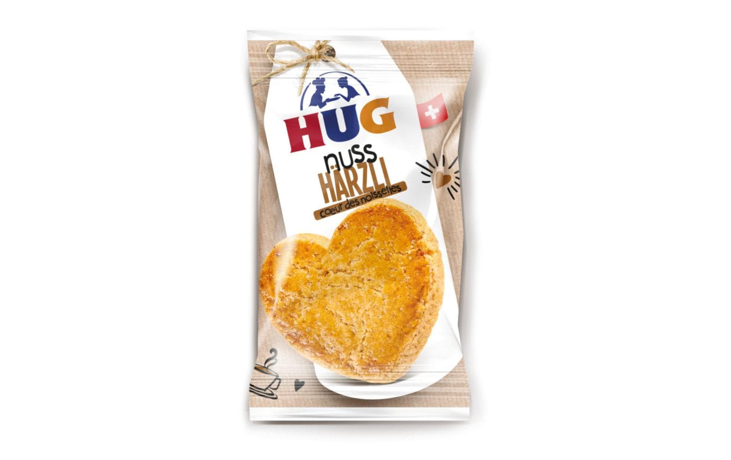 Guetzli Nuss-Härzli 1er 250 StückMürbes Haselnuss-Biscuit