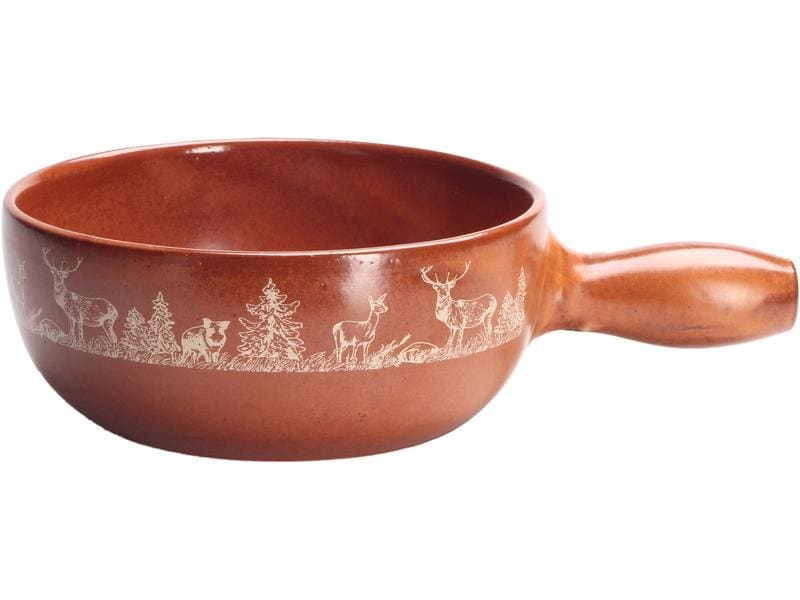 Nouvel Fondue-Caquelon Waldwelt Braun Fonduepfanne aus Terracotta