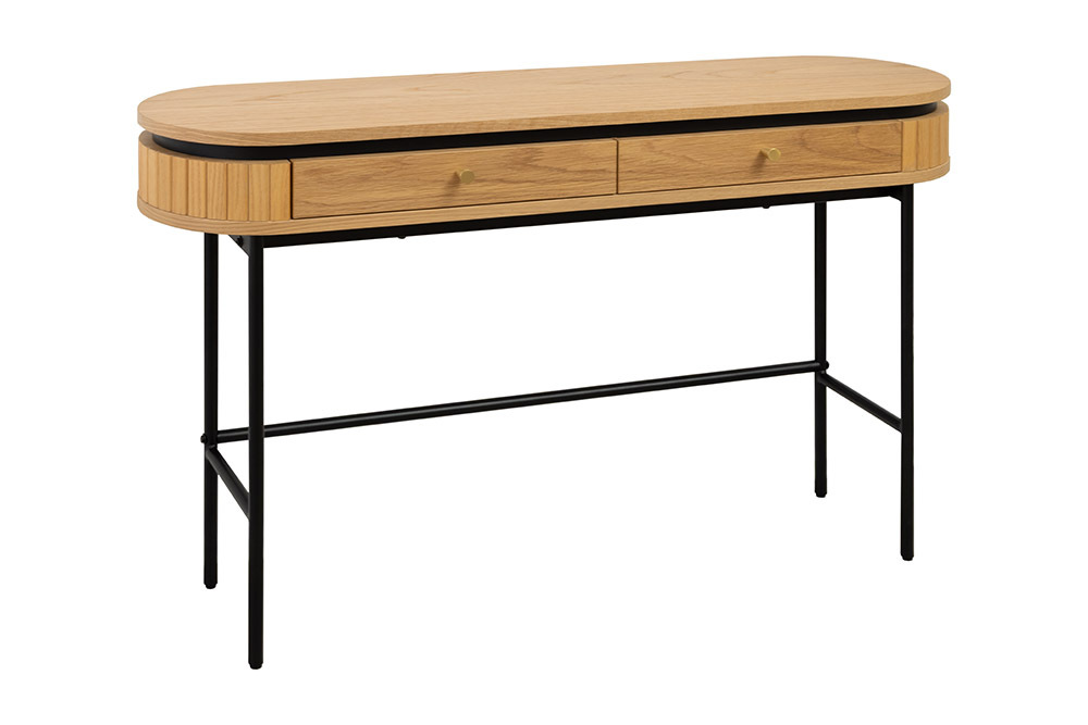 Moderner Konsolentisch ATELIER 120cm natur Eiche schwarz mit Schublade