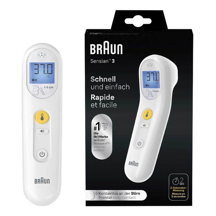 Braun Sensian 3 kontaktloses Thermometer, 1 St