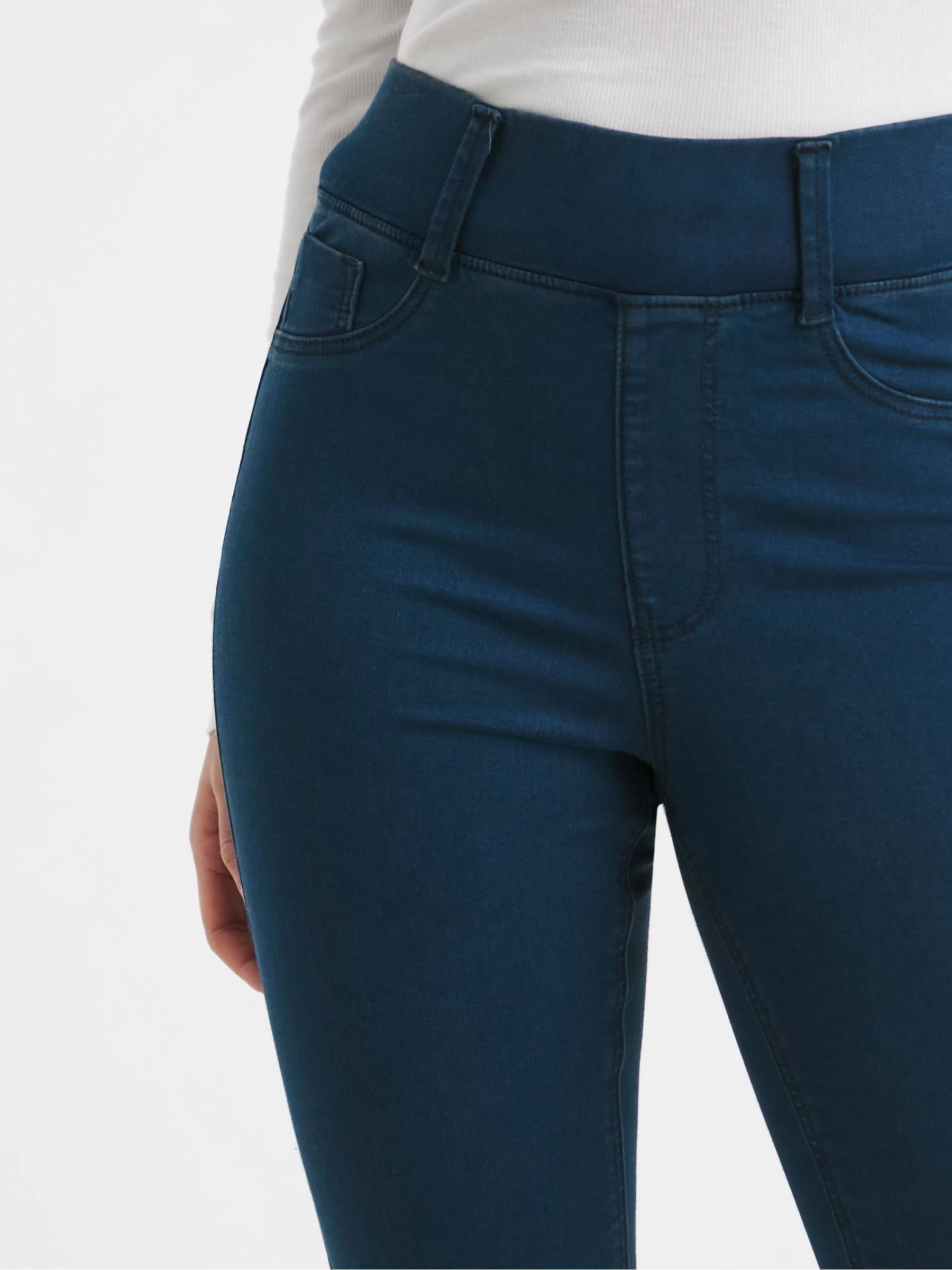 Blauw - Simply Be jegging met uitlopende pijpen en elastische taille