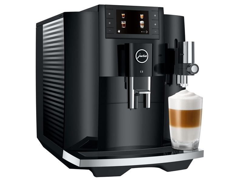 JURA Kaffeevollautomat E8 Piano Black (SC) Zwei-Tassen-Vollautomat für eine Vielzahl von Kaffeegetränken