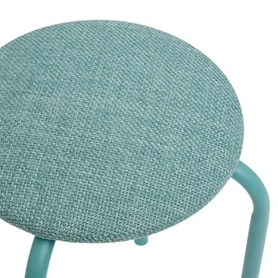5Five Stapelbaar zit krukje - metaal/polyester - blauw