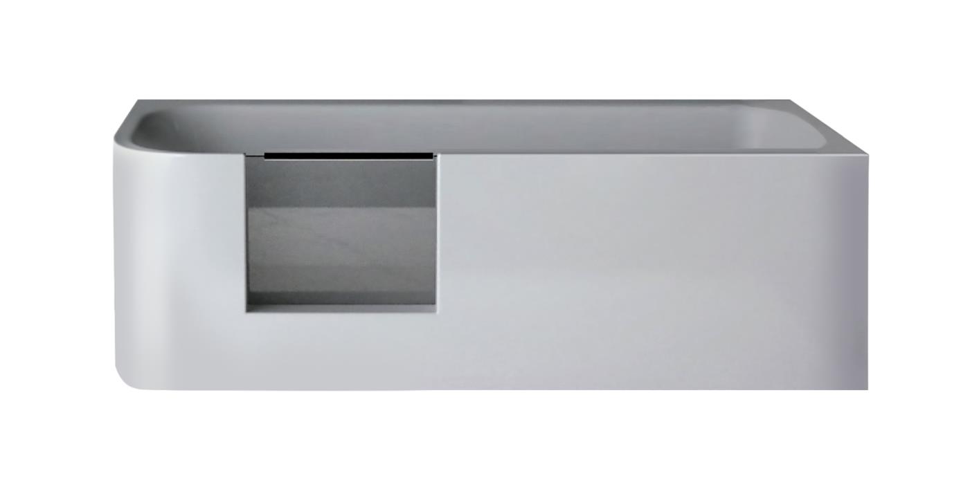 Xenz GO! inloop douchebad acryl 180x80x60cm rechts wit glans met ronde overloop
