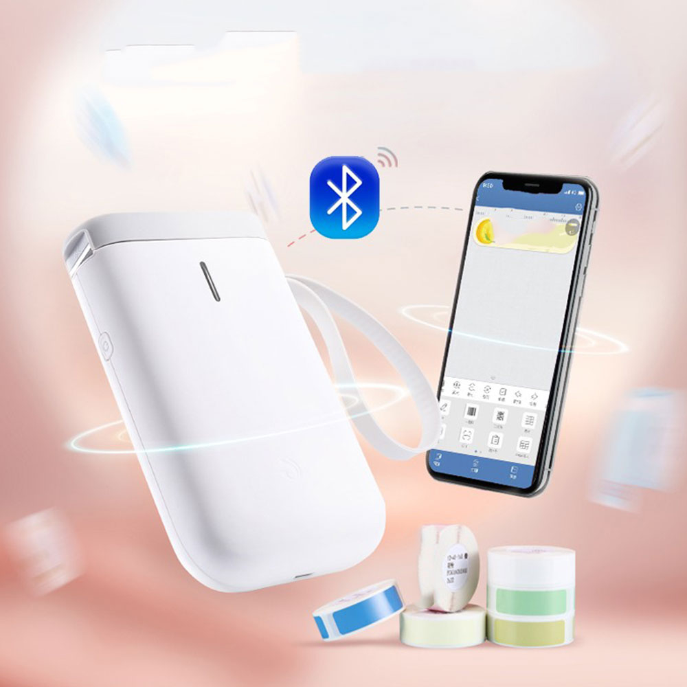 Mini Beschriftungsgerät Bluetooth Etiketten Drucker Maschine D11 Label Maker (iOS/Android) - Weiss