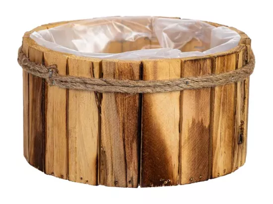 Panier rond en bois 19x19x10h cm