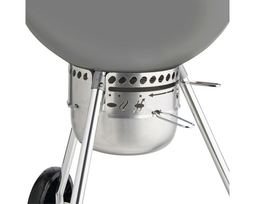 Weber Kettle Houtskoolgrill, Verjaardagseditie, 57 cm, Geëmailleerd staal, Grijs Metallic, inclusief aslade, brikettendispenser en dekselthermometer