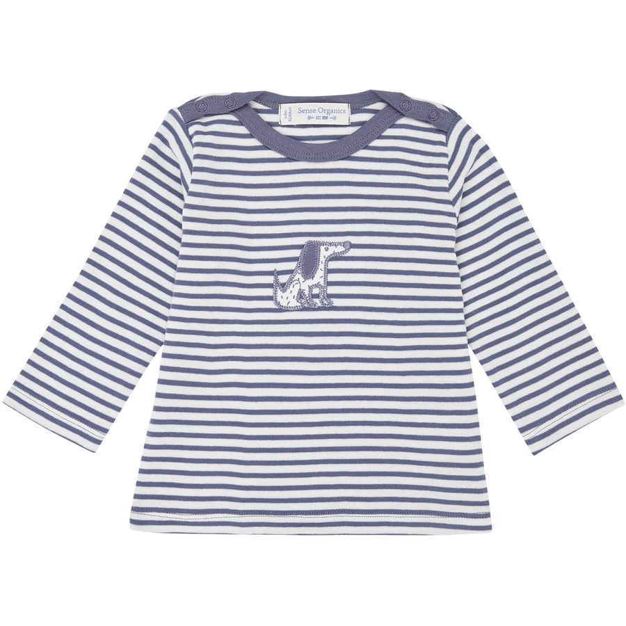 Sense Organics Langarmshirt, blue-grey stripes