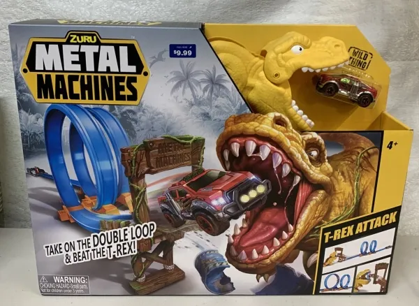 Metal Machines T-Rex Attack Building Trackset with Mini Racing Car