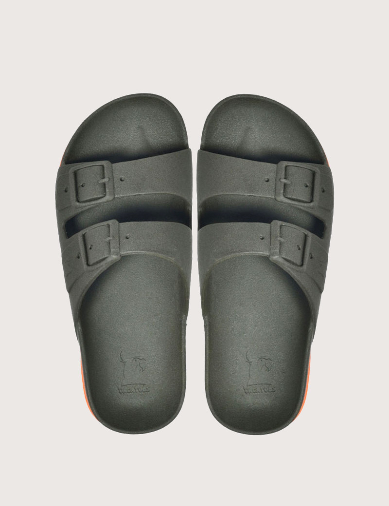 CACATOES SANDALES KIDS BRASILIA KAKI ORANGE FLUO