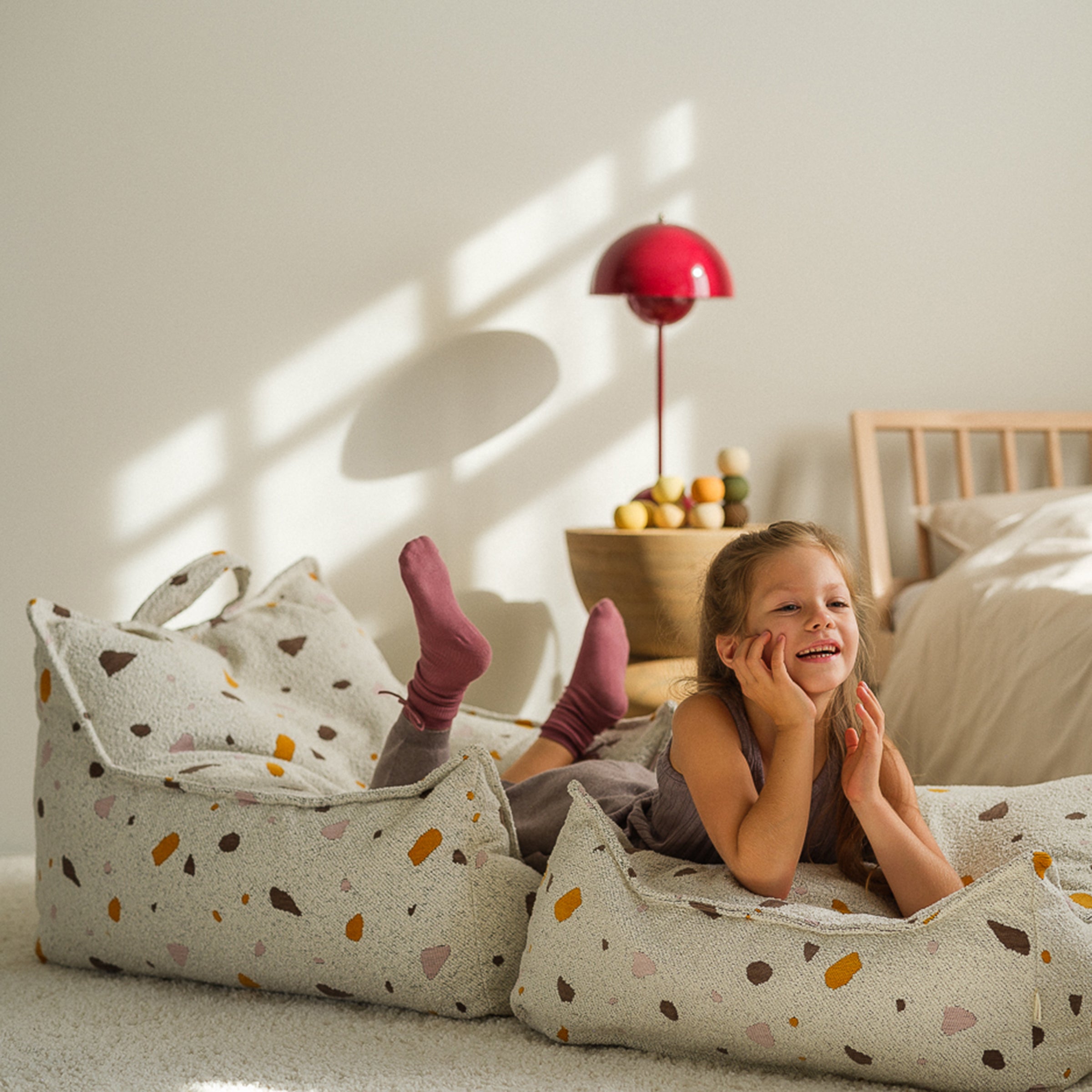 Wigiwama Sitzsack und Ottomann Set Terrazzo Marble