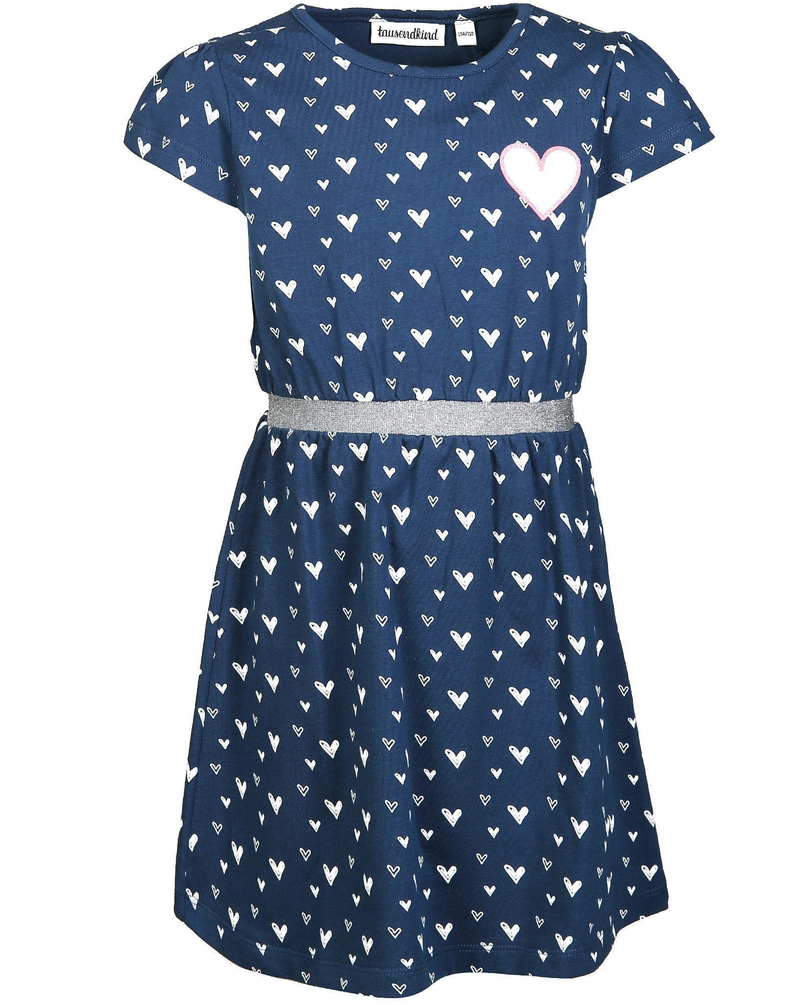 Kurzarm-Kleid HERZBLATT in dunkelblau