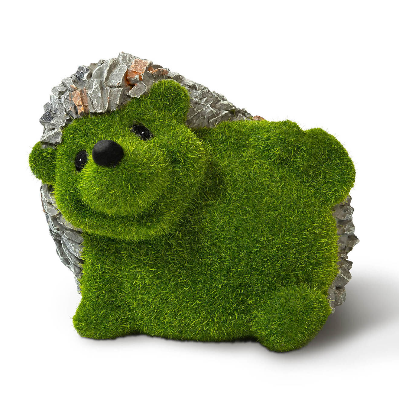 Pratik Garden Herisson miniature en gazon vert/gris - 17x13x14 cm