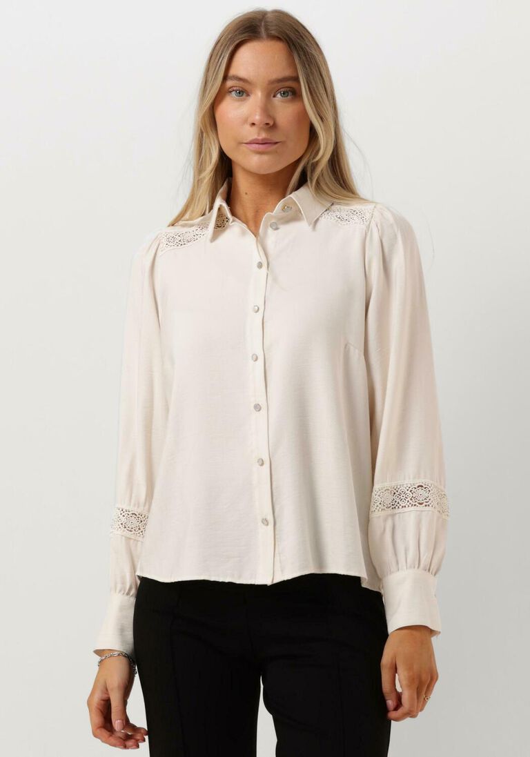JANSEN AMSTERDAM witte jansen amsterdam blouse w754 blouse lace details and long puffsleeves