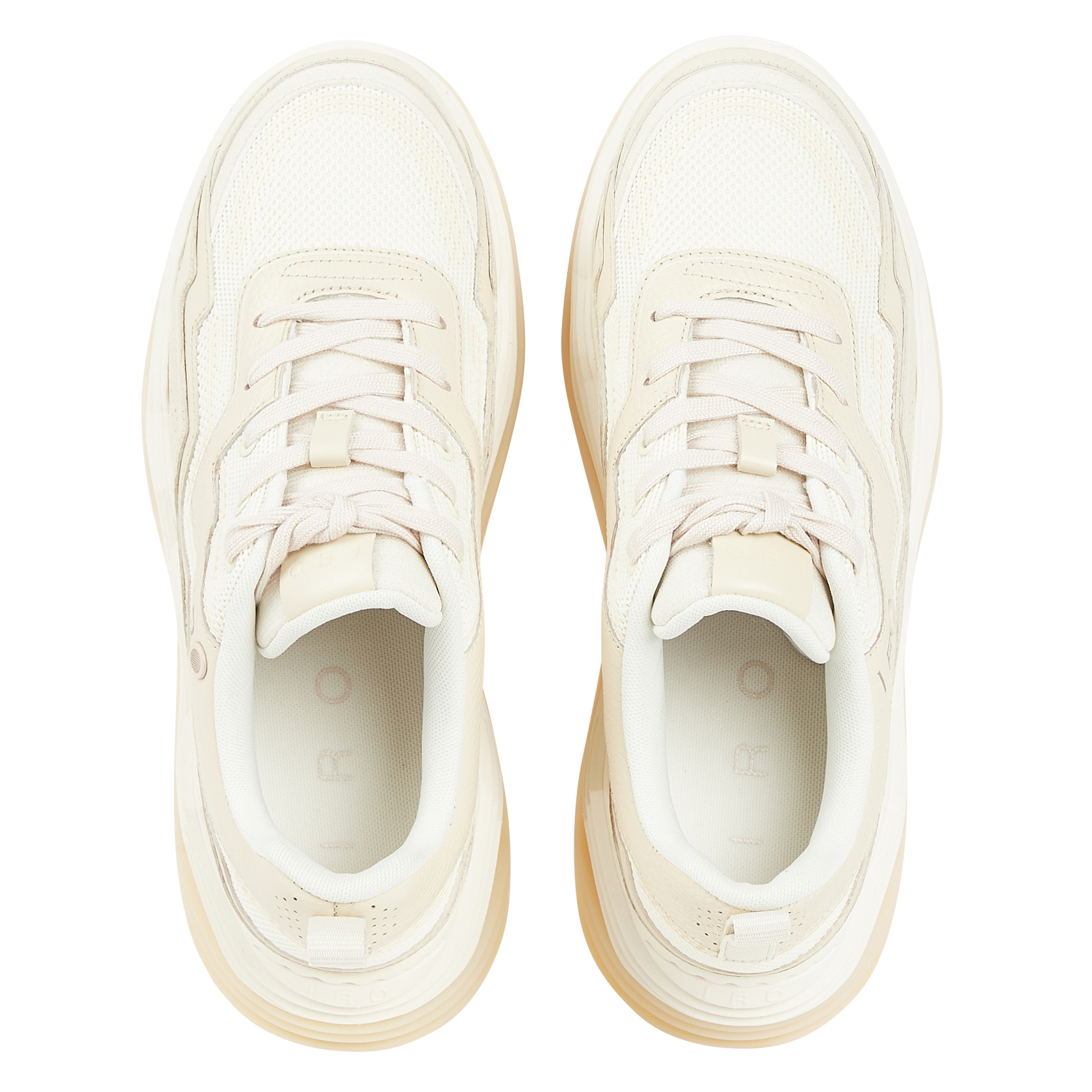 WAVE - Baskets en cuir et mesh| Beige