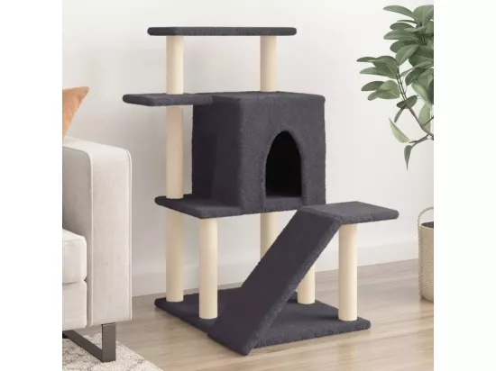 Arbre à chat avec griffoirs en sisal gris foncé 97 cm