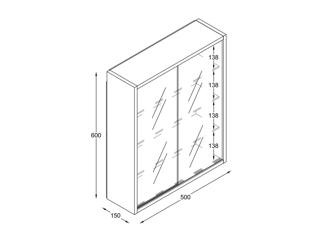 Vitrine murale suspendue en verre Drivalo M