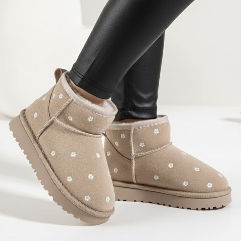 Sweet daisy winter boots - beige