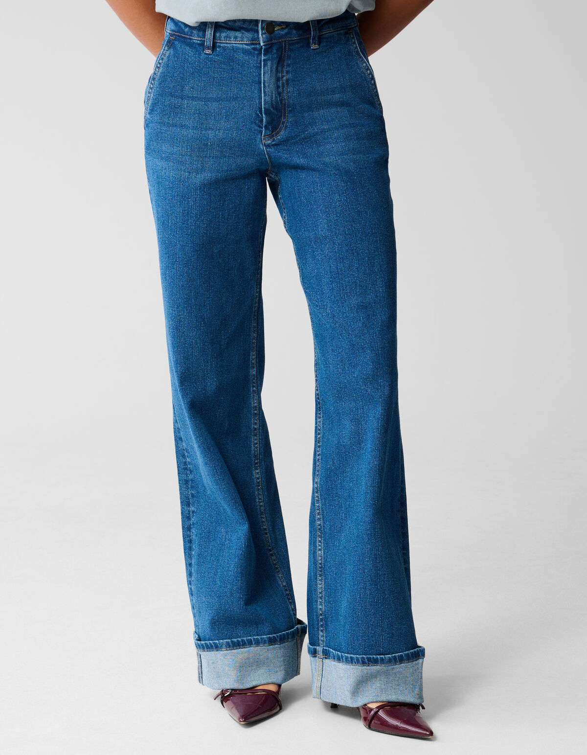 Classic Wide Leg Fit Jeans Donkerblauw