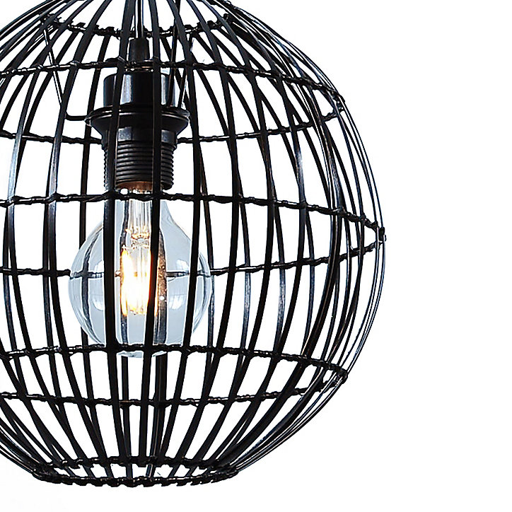 Suspension Dacite GoodHome noir l.28 cm IP20 E27