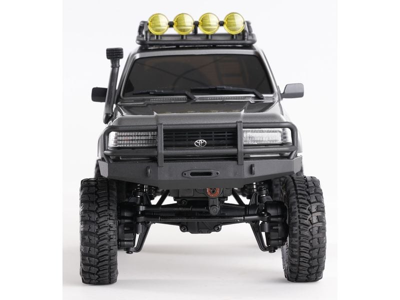 FMS Scale Crawler FCX18 Toyota LC80 Grau, RTR, 1:18 Mini Rock Crawler mit detaillierter Toyota Landcruiser Karosserie und 2-Gang Getriebe