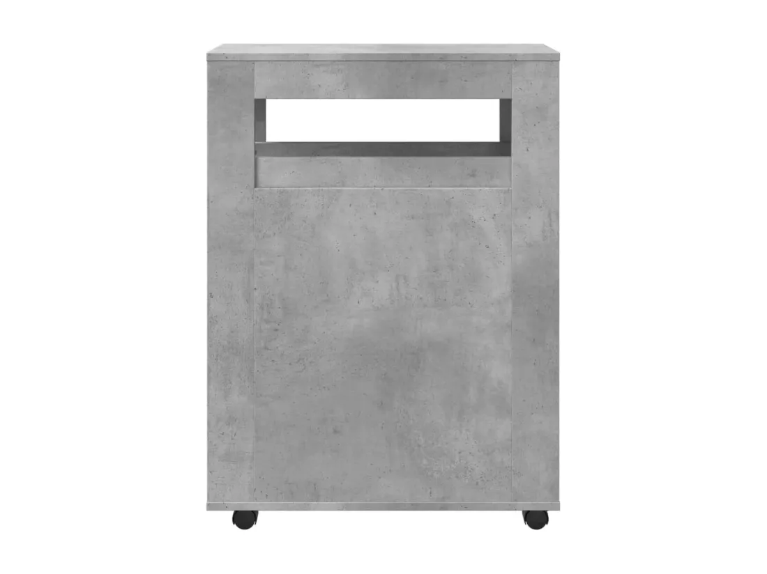 Meuble étroit de salle de bain à roulettes gris béton