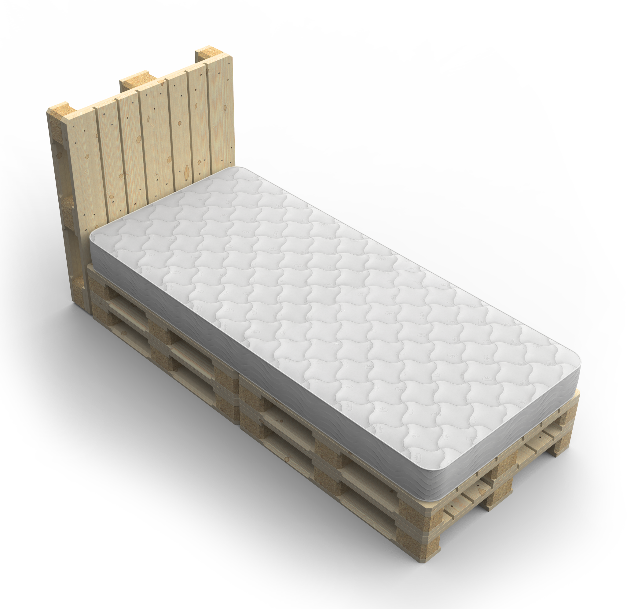 Palettenbett 90 x 200 cm Komplett-Set